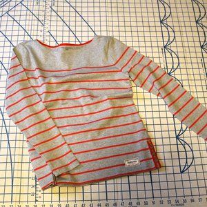 Talbots Long Sleeve Top, Gray/Orange, Petite Small, Like New